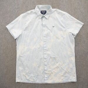 Hollister Shirt Mens Extra Large Blue Button Up Tie Dye Epic Flex Stretch